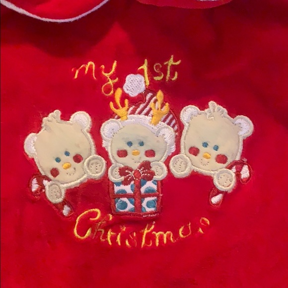 Vintage my fist Christmas footie onesie - Picture 2 of 5